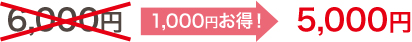 1,000円お得！ 5,000円